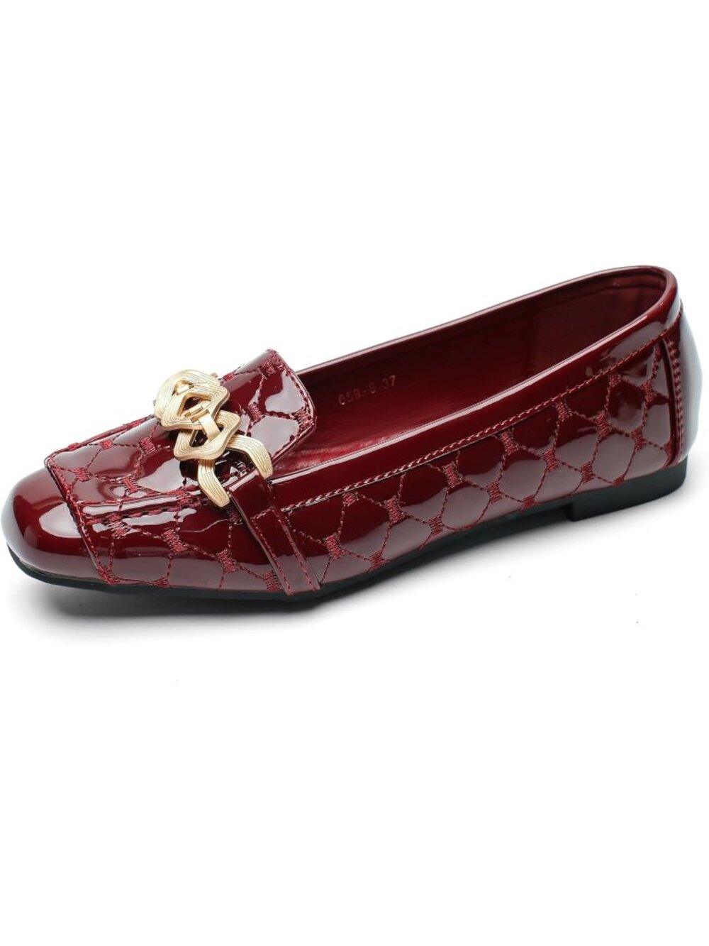 Women's Wine Red Casual Comfort Penny Loafers Slip On Classic Flats Work Shoes
